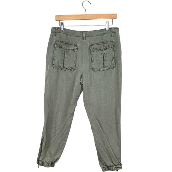 Young Fabulous & Broke Jogger Pants | Army Green Utility Studded | Size M - Picture 3 of 10
